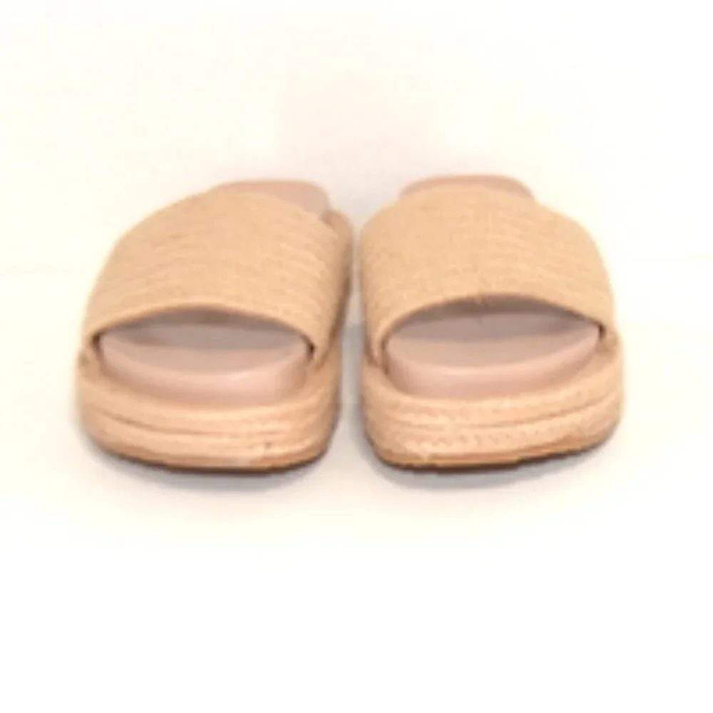 PrettyLittleThing Women’s Strap Platform Slider Sandals - Size 8 - Cream - Picture 3 of 6